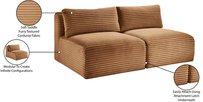 Shaggy - Fabric 2 Seat Modular Armless Sofa