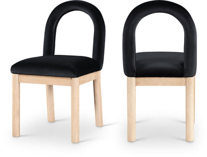 Conrad - Velvet Dining Chair With Natural Legs