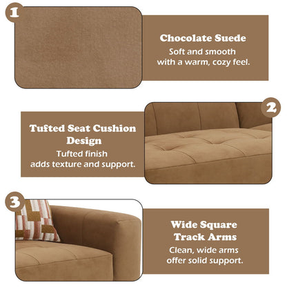 Zoey - Modular - RF Arm Chair With Pillow - Chocolate Suede