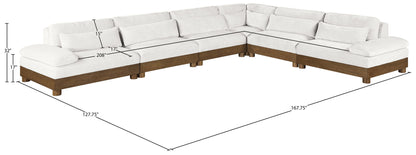 Turin - Chenille Fabric Upholstered Modular Sectional - Cream