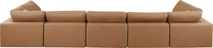 Comfy - 7 Piece Faux Leather Modular Armless Sectional