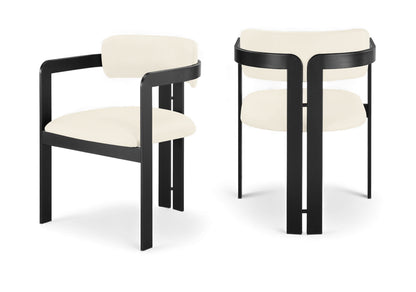 Aurum - Vegan Leather Upholstered Dining Chair With Graphite Black Base (Set of 2)