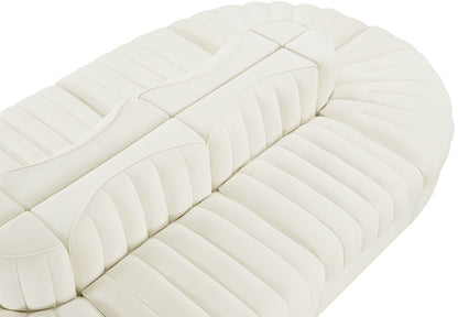 Rummi - Oval Velvet Performance Fabric Upholstered 8 Piece Modular Sectional