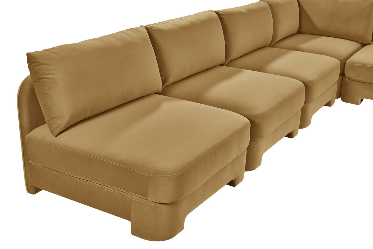 Hammond - Velvet Performance Fabric Upholstered 7 Piece Armless Sectional