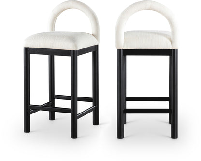 Conrad - Linen Counter Stool With Black Legs