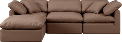 Indulge - Faux Leather 4 Piece Modular Sectional With Chaise