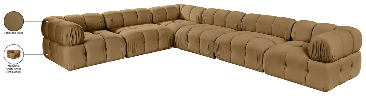 Orin - L-Shaped Velvet 6 Piece Modular Sectional
