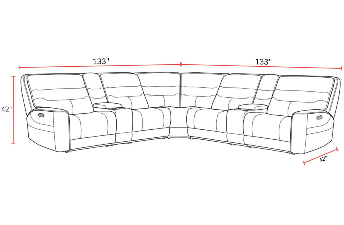 Lawson - Power Reclining Sectional With Adjustable Headrests