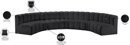 Arc - Faux Leather 7 Piece U-Shaped Modular Sofa