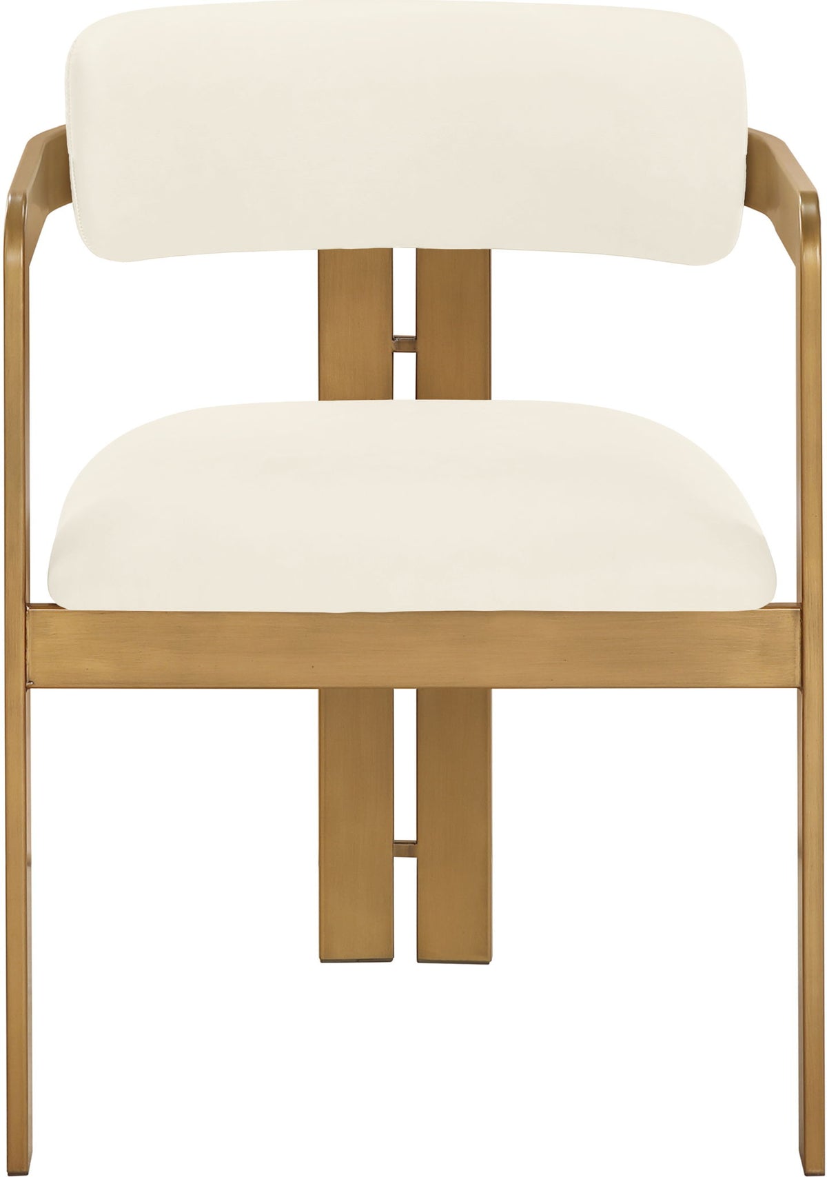 Aurum - Vegan Leather Upholstered Dining Chair With Brushed Brass Base (Set of 2)