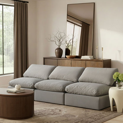 Indulge - Velvet 3 Seat Modular Armless Sofa