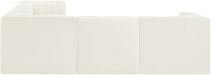 Rummi - Velvet Performance Fabric Upholstered 6 Piece Modular Sectional