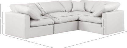 Indulge - Faux Leather 4 Piece Modular Corner Sectional