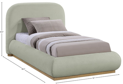 Vaughn - Chenille Bed With Natural Base