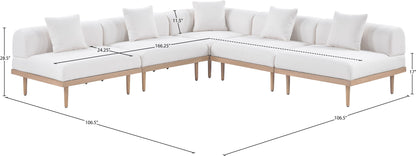 Laguna - 5 Piece 106.5" Upholstered Outdoor Patio Modular Sectional