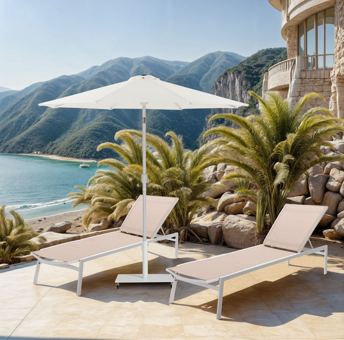 Fiji - Patio Umbrella With White Pole
