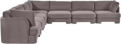 Hammond - Velvet Performance Fabric Upholstered 7 Piece Corner Sectional