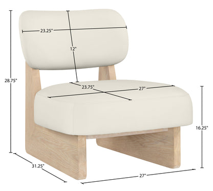 Vetra - Vegan Leather Upholstered Accent Chair With Natural Base