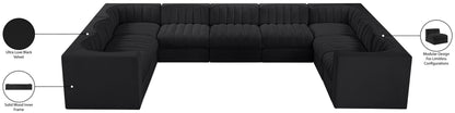 Rummi - Velvet Performance Fabric Upholstered 9 Piece Modular Sectional