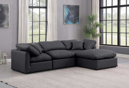 Indulge - Faux Leather 4 Piece Modular Sectional With Chaise