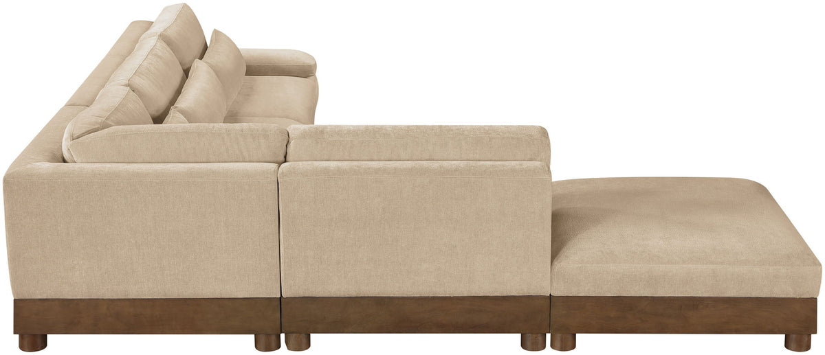 Turin - Chenille Fabric Upholstered Modular Sectional - Beige