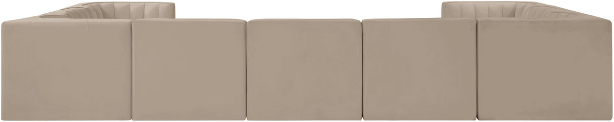 Rummi - Velvet Performance Fabric Upholstered 9 Piece Modular Sectional