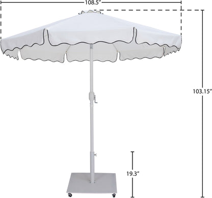 Amalfi - Aluminum Patio Umbrella - White Base / White Pole