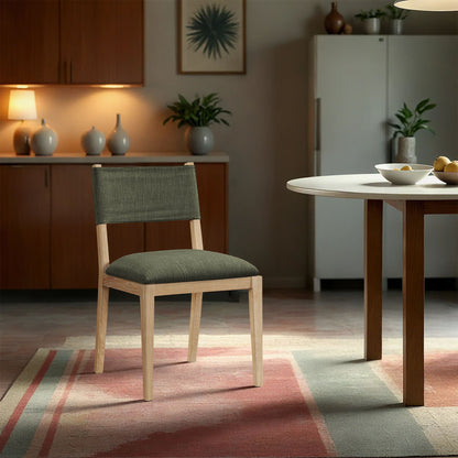 Avon - Linen Textured Performance Fabric Upholstered Dining Side Chair (Set of 2)