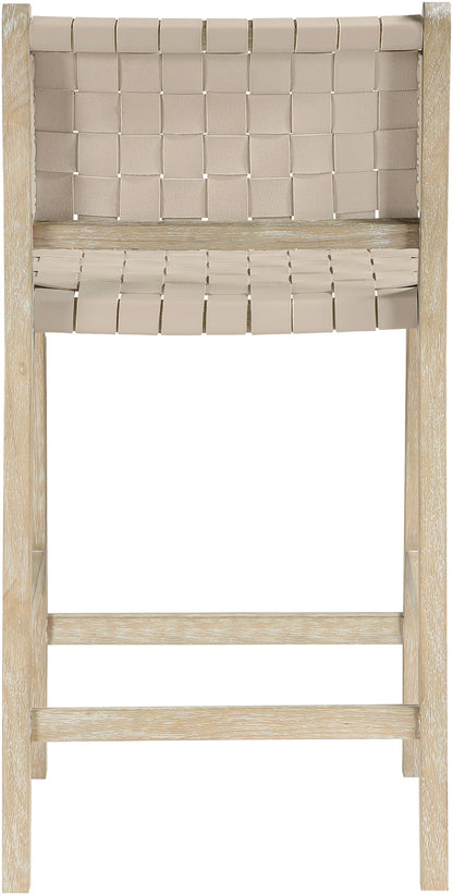 Entwine - Vegan Leather Upholstered Counter Stool - Painted Natural