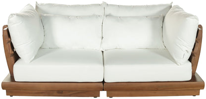 Mirella - 2 Piece Water Resistant Fabric 76" Upholstered Outdoor Patio Modular Loveseat