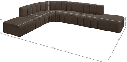 Arc - Boucle Fabric 7 Piece Corner Modular Sofa