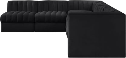 Rummi - Velvet Performance Fabric Upholstered 6 Piece Modular Sectional