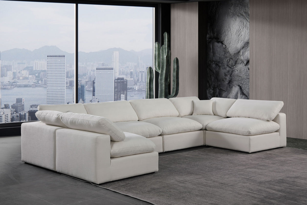 Comfy - 6 Piece Linen Modular Armless Sectional
