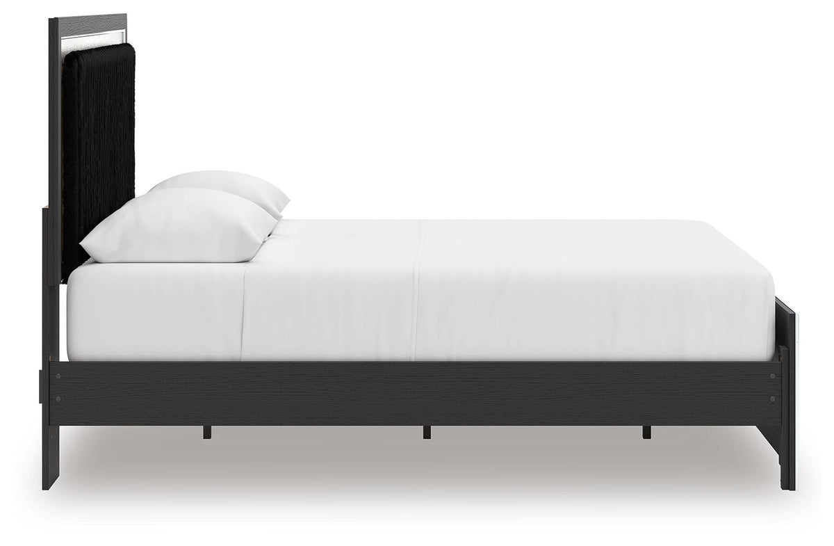 Zuraleus - 4 Pc. - Queen Upholstered Bed With Roll Slats, Dresser, Mirror And Nightstand - Black