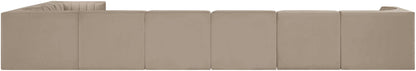 Rummi - Velvet Performance Fabric Upholstered 8 Piece Modular Sectional (With 3 Corner Chairs)