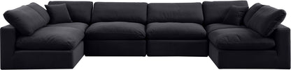 Comfy - 6 Piece Velvet Modular Armless Sectional