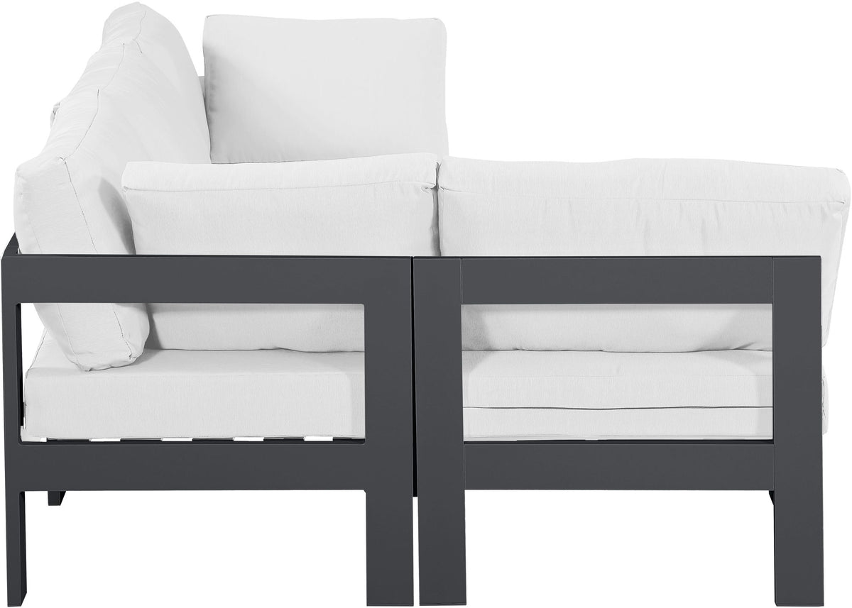 Nizuc - Outdoor Patio 4 Piece Modular Sectional With Gray Frame