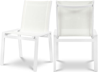 Nizuc - Outdoor Patio Dining Chair With White Frame (Set of 2)
