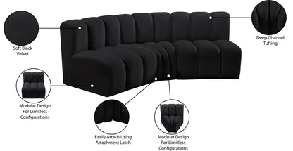 Arc - Velvet 3 Piece Modular Corner Sofa