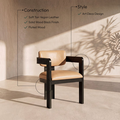 Sacha - Vegan Leather Upholstered Dining Chair With Black Base (Set of 2)
