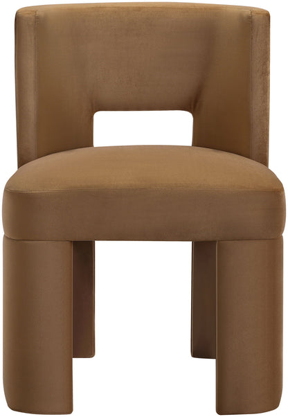 Zuno - Velvet Performance Fabric Upholstered Dining Chair (Set of 2) - Saddle