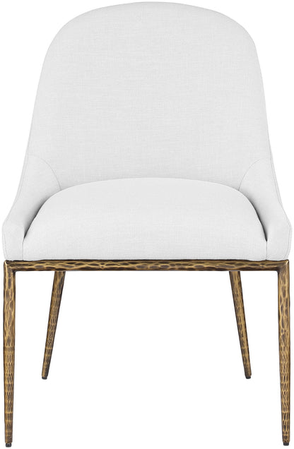 Ferro - Upholstered Dining Side Chair With Brushed Gold Legs