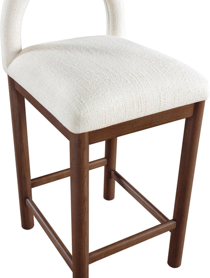 Conrad - Linen Counter Stool With Brown Legs