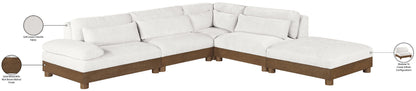 Turin - Chenille Fabric Upholstered Modular Sectional - Cream