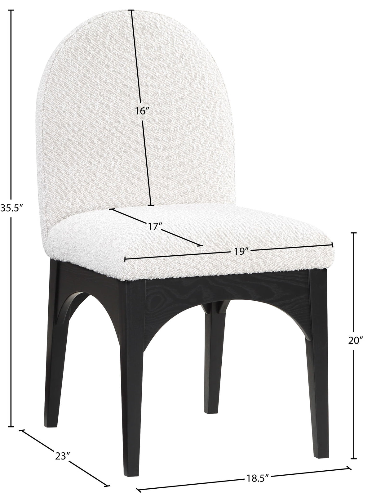 Waldorf - Boucle Dining Side Chair With Black Legs