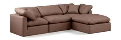 Indulge - Faux Leather 4 Piece Modular Sectional With Chaise
