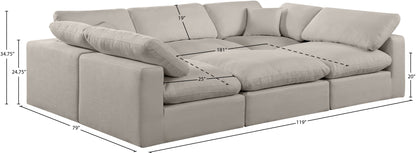 Comfy - 6 Piece Linen Sectional