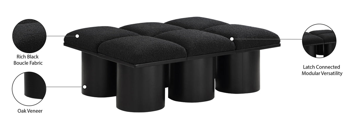 Pavilion - 6 Piece Modular Bench With Black Base