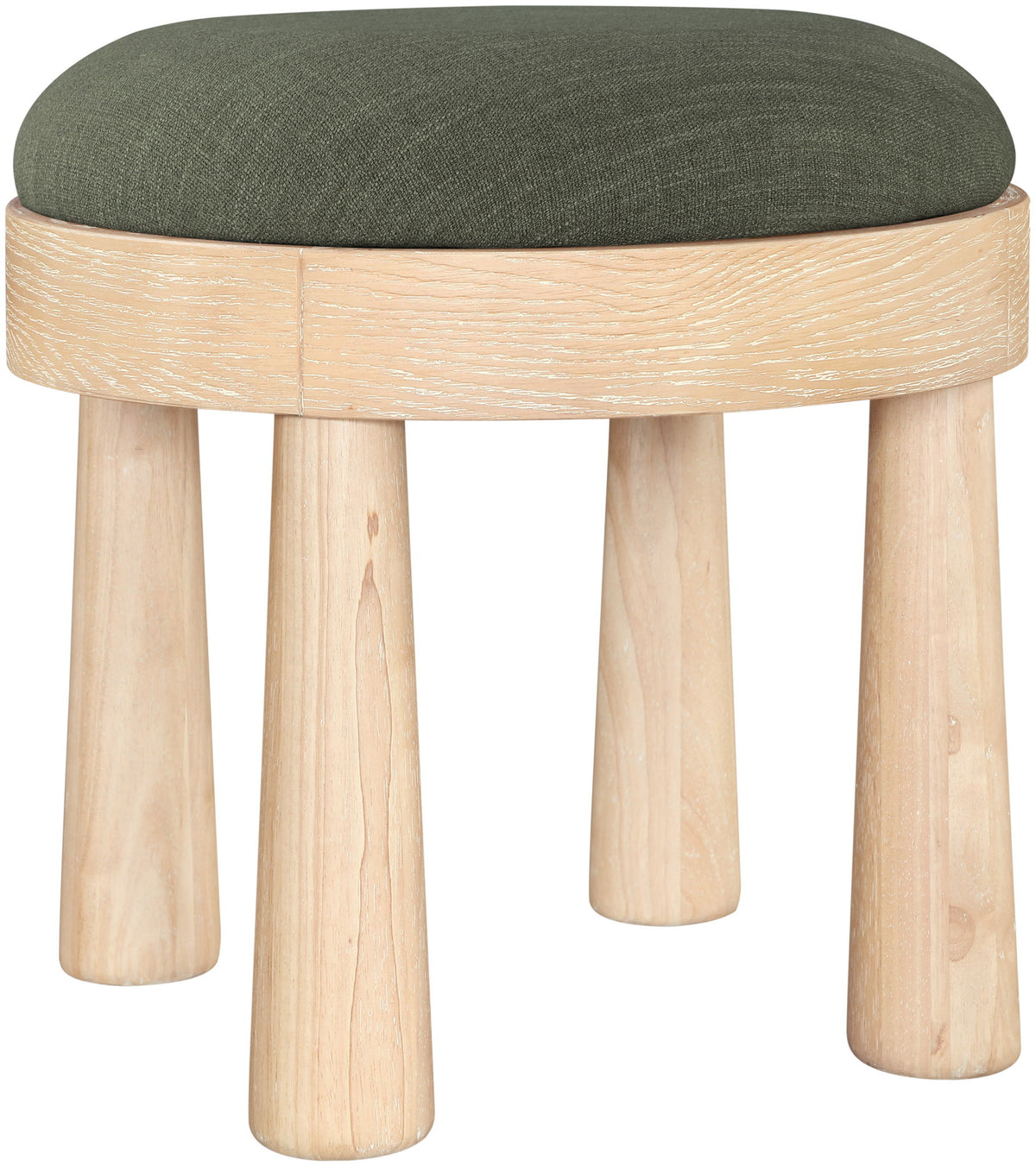 Larea - Linen Textured Fabric Ottoman - Natural Base
