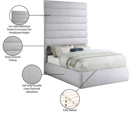 Adam - Linen Fabric Bed With 89" Headboard